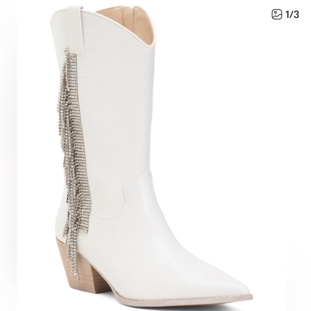 Miim Western Boots with Rhinestone Fringe